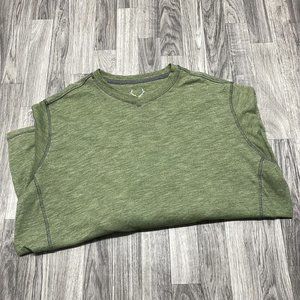 SALUTE by LEVELWEAR V-Neck Long Sleeve Green Pullover Shirt Men's Size 2XL